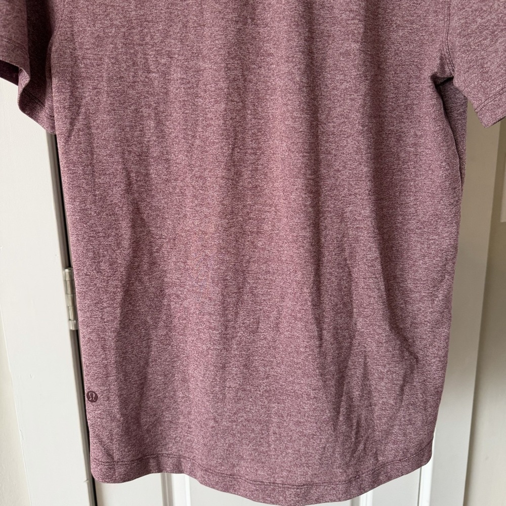 Lululemon Men's Evolution Short Sleeve Polo Shirt in Heathered Red Merlot Size S - Picture 13 of 14